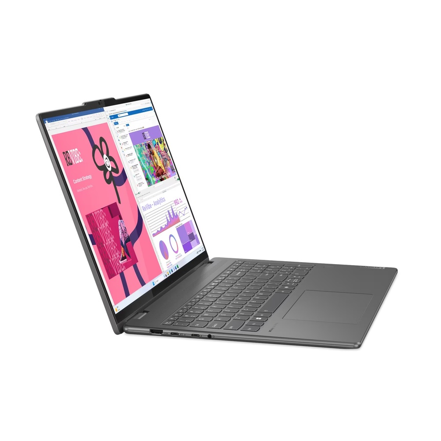 Lenovo YOGA 7 | Ultra 7 155U | 1TB SSD | 16GB RAM | 16" WUXGA IPS | מסך מגע | Windows 11 | מקלדת מוארת | אפור סערה | 3 שנות אחריות – תמונה 9