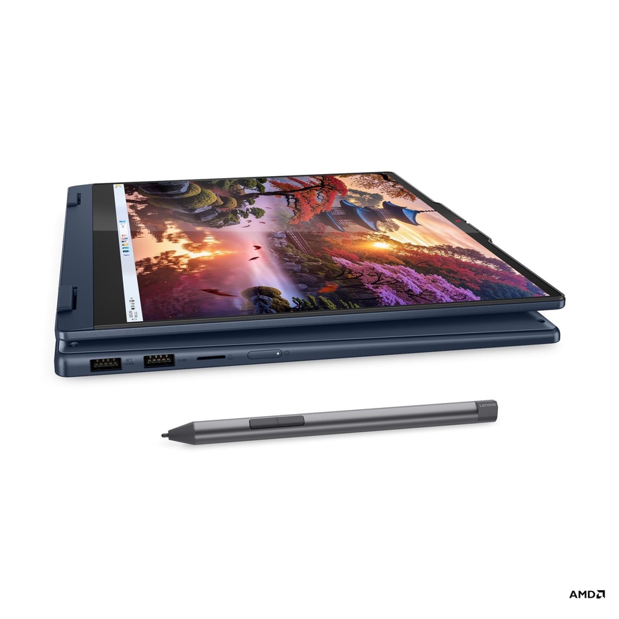 Lenovo 5 מחשב היברידי | Ryzen AI 7 350 | 1TB SSD | 16GB RAM | 16" WUXGA | מסך מגע | Windows 11 | מקלדת מוארת | עט דיגיטלי 2 | כחול קוסמי | 3 שנות אחריות – תמונה 2